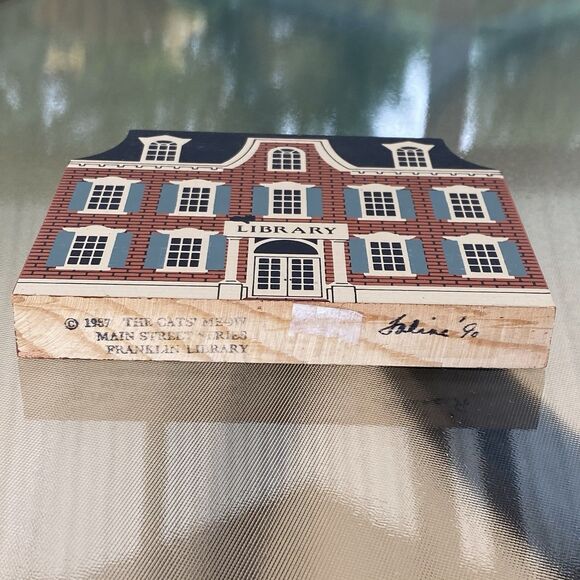 1987 The Cats Meow Main Street Series Franklin Library Shelf Sitter Decor - Picture 6 of 6